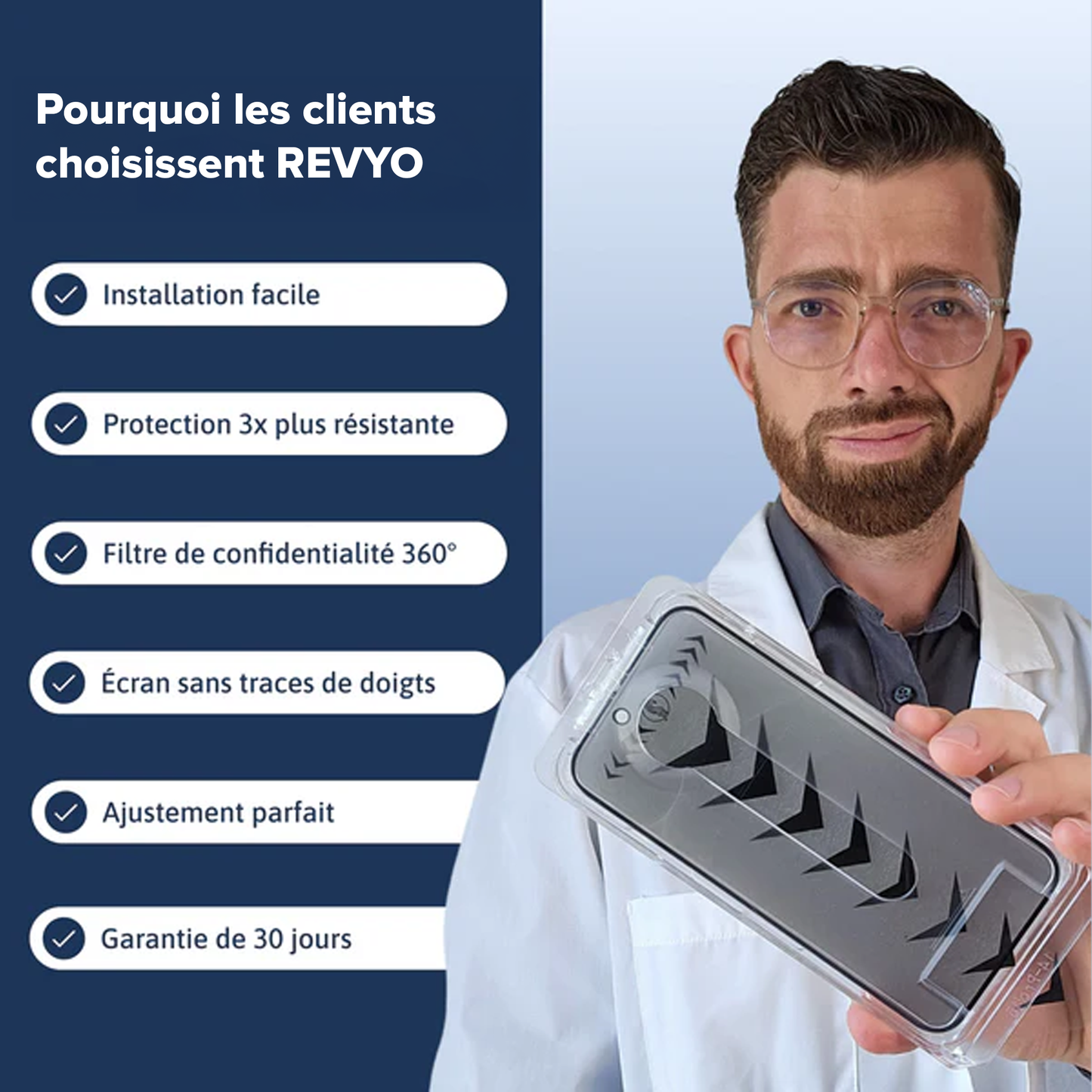 Protection d'écran 3 en 1 - iPhone